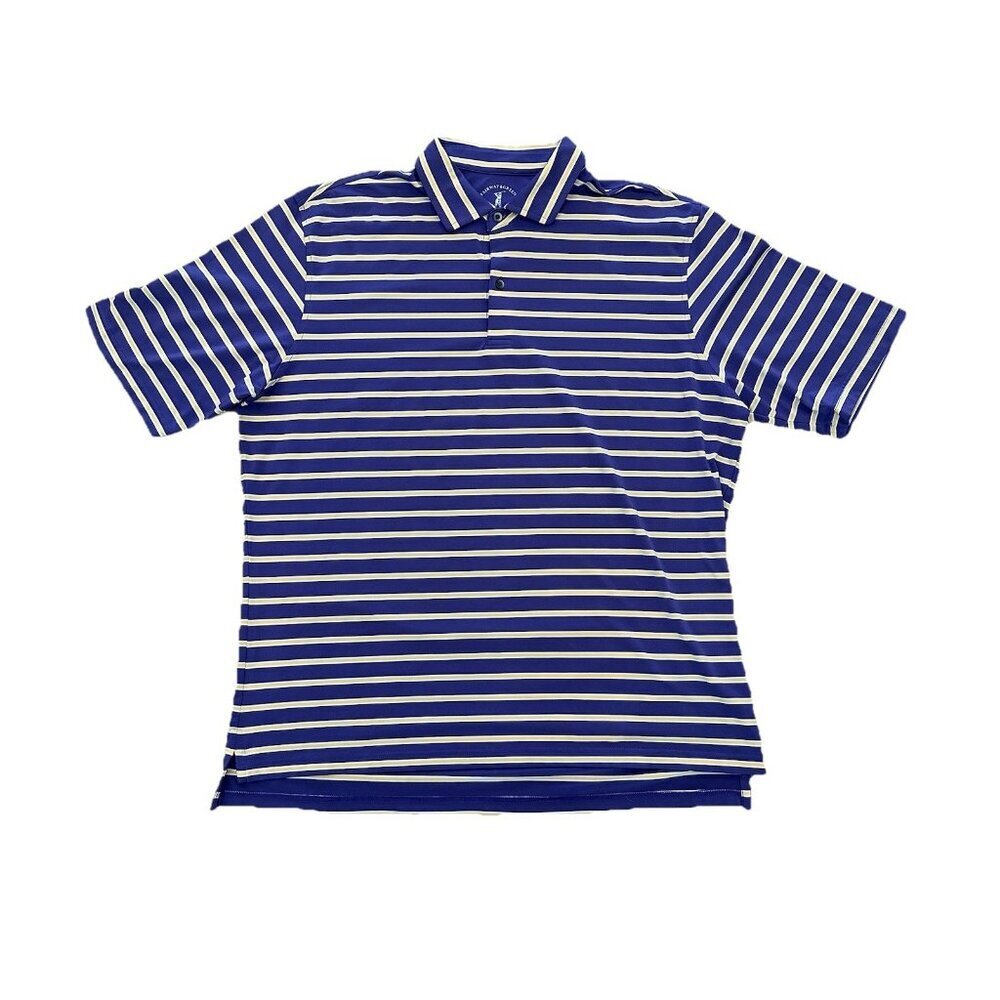 Fairway And Greene Mens XL Golf Purple & Yellow Stripped Polo Short Sleeve Shirt